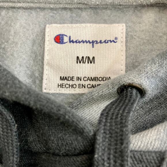 Women’s medium Tie Dye Hoodie, Champion black gray embroidered logo pullover - Picture 6 of 8